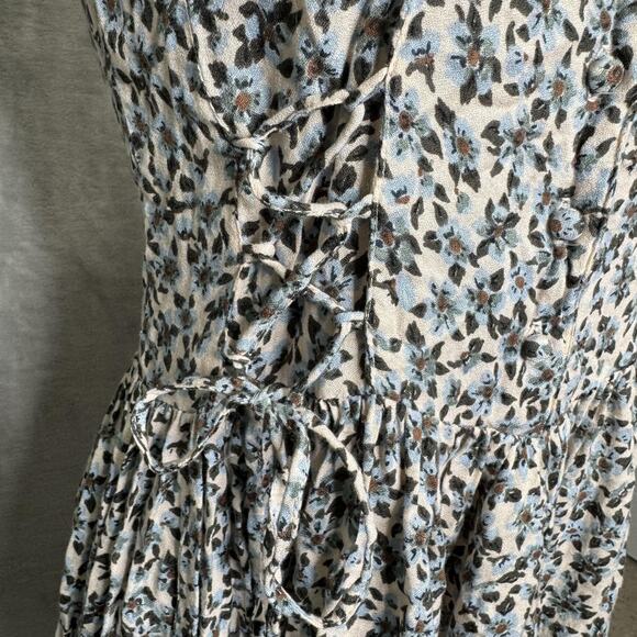 Jen's Pirate Booty Dress Womens Medium Smocked Puff Sleeve Boho Floral - Picture 5 of 9